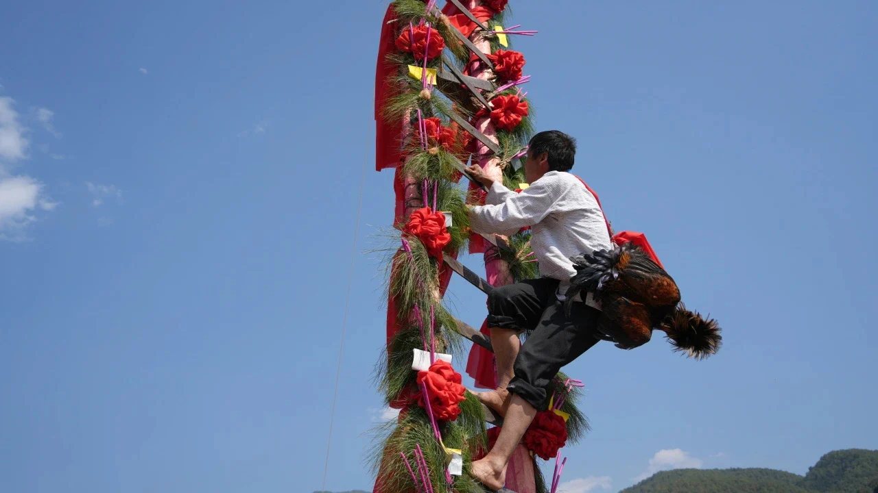 Yangjiang Town Lisu Knife-Pole Festival (Lunar February 8th)